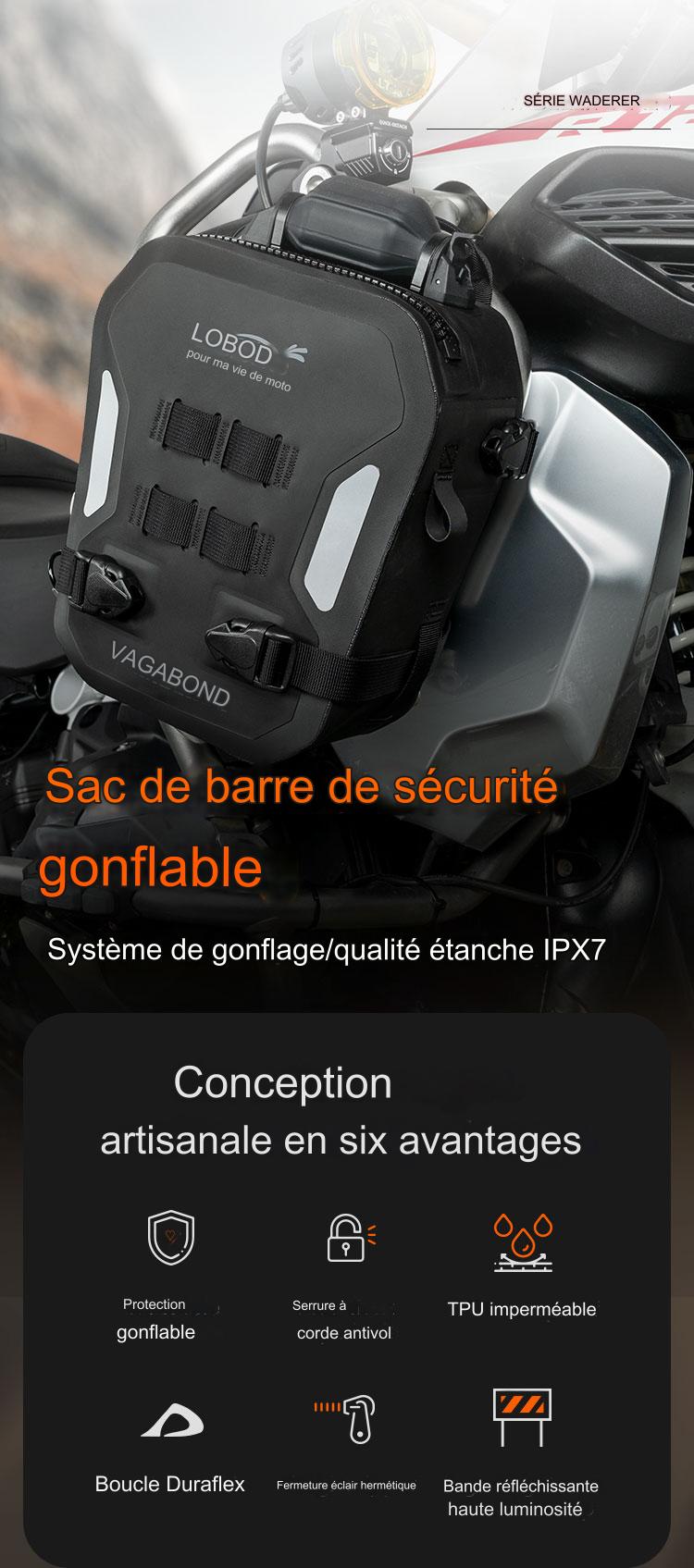 SACOCHE CRASH BAR GONFLABLE LOBOO WANDERER 6L