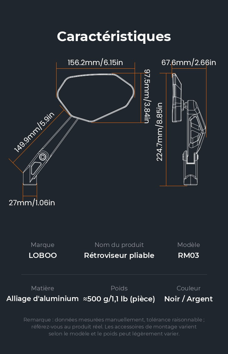 RÉTROVISEUR LOBOO RM03 LITE