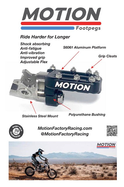REPOSE-PIEDS FLEX-MOUNT MOTION FACTORY RACING KTM / HUSQVARNA / GAS GAS 2023+ - BETA 2020+ (KGF)