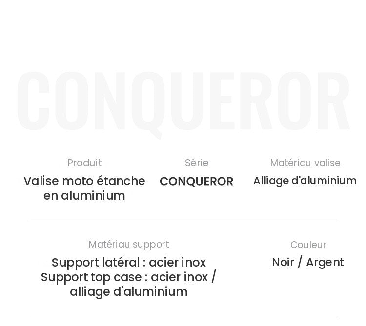 Valise aluminium Conqueror Loboo 30L+35L Husqvarna Norden 901 Expedition (2023- )