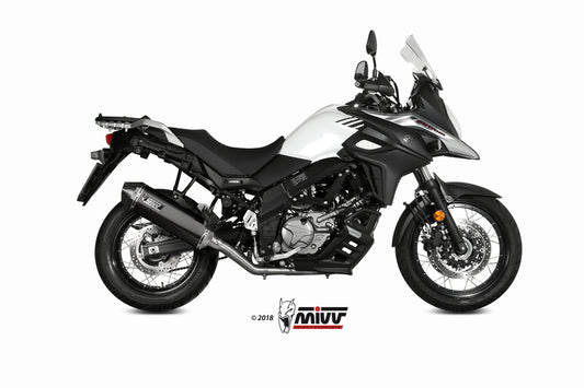 SILENCIEUX MIVV SPEED EDGE INOX NOIR/CASQUETTE CARBONE SUZUKI DL650 V-STROM – SUZUKI V-STROM 650 DL