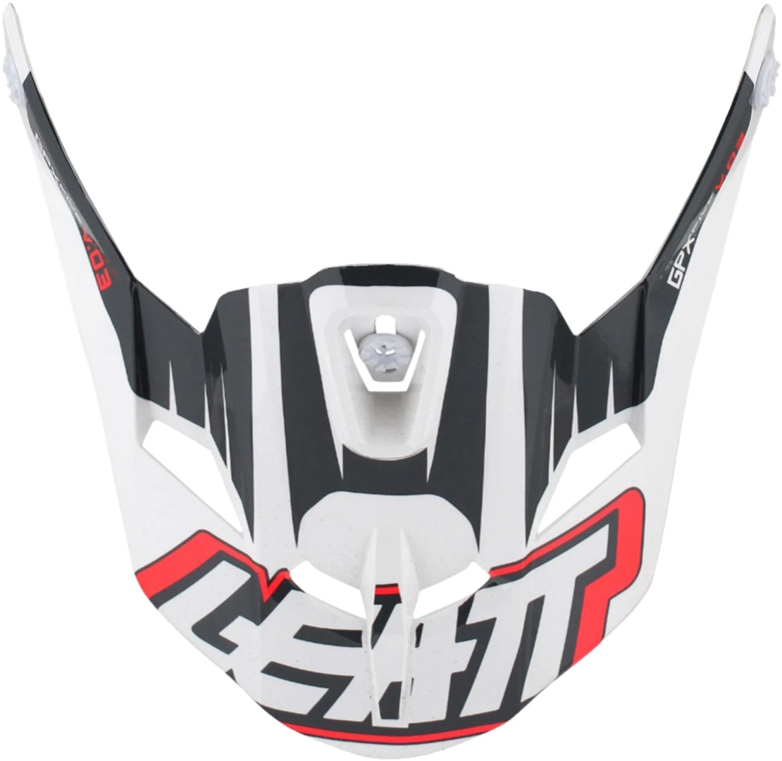 LEATT VISIÈRE DE CASQUE NOIR-BLANC-ROUGE