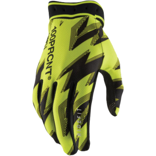 100% RIDEFIT GLOVES YELLOW/BLACK