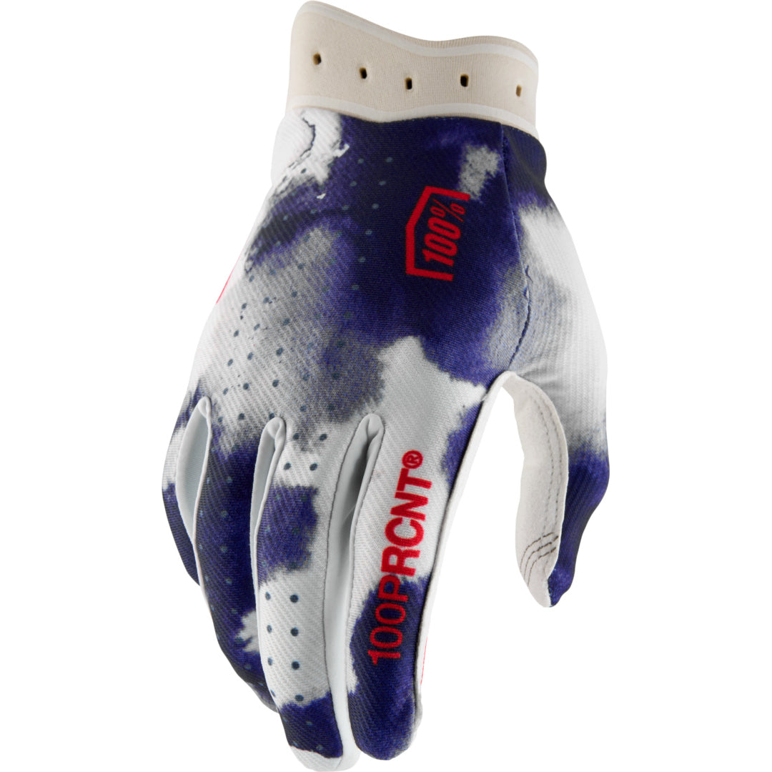 100% ITRACK GLOVES BLUE/WHITE