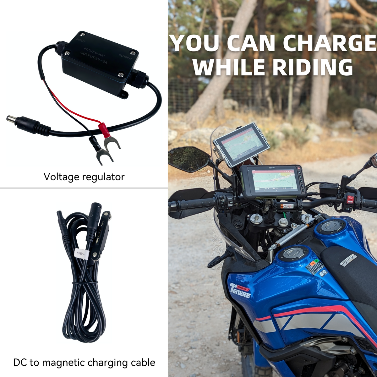 Support Moto + Régulateur De Tension Hugerock X7