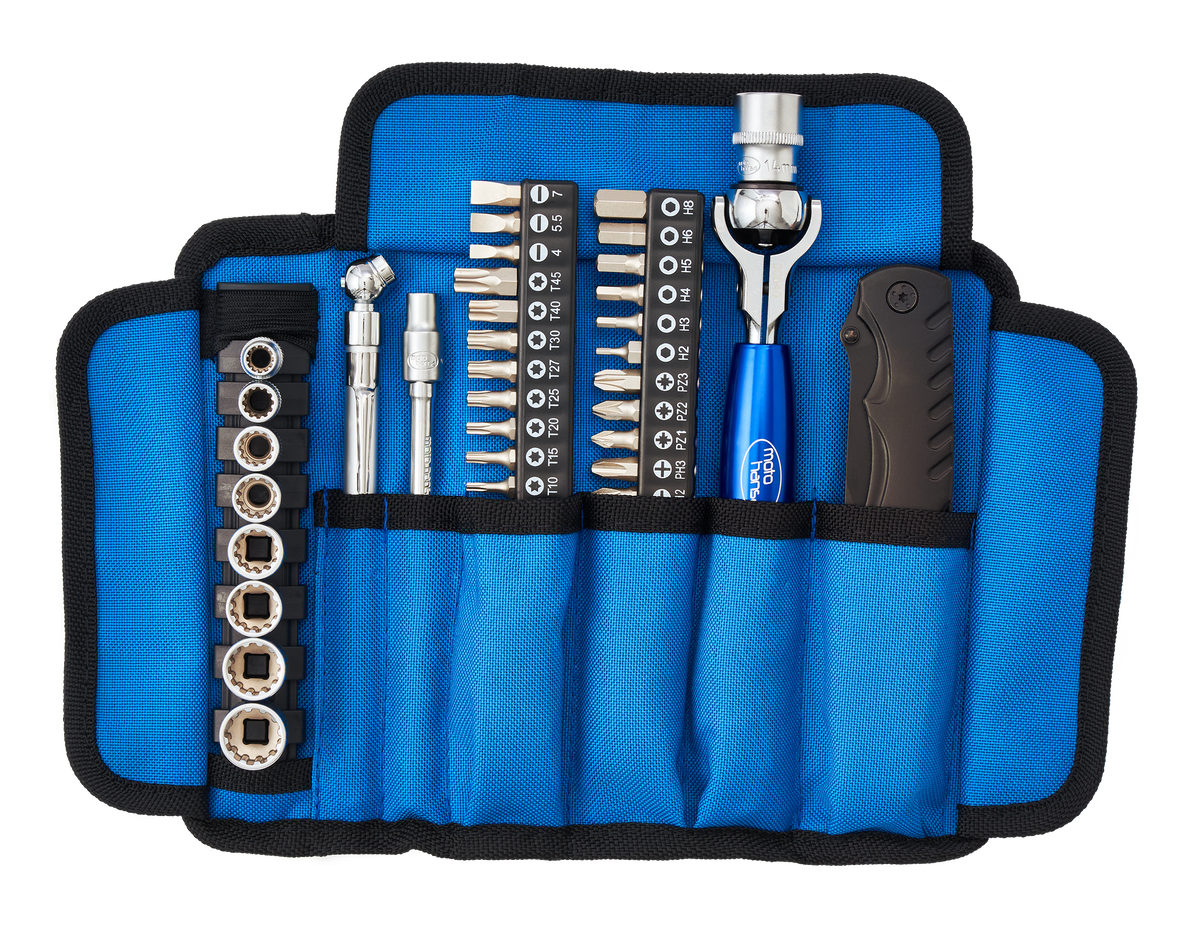 TROUSSE À OUTILS MOTOHANSA PRO ENDURO 38 PIÈCES - BLEU