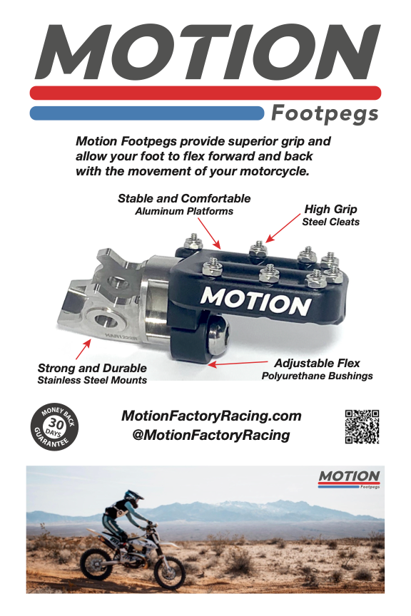 REPOSE-PIEDS FLEX-MOUNT MOTION FACTORY RACING SUZUKI RM-Z 250 / 450 2010+ (SZR)