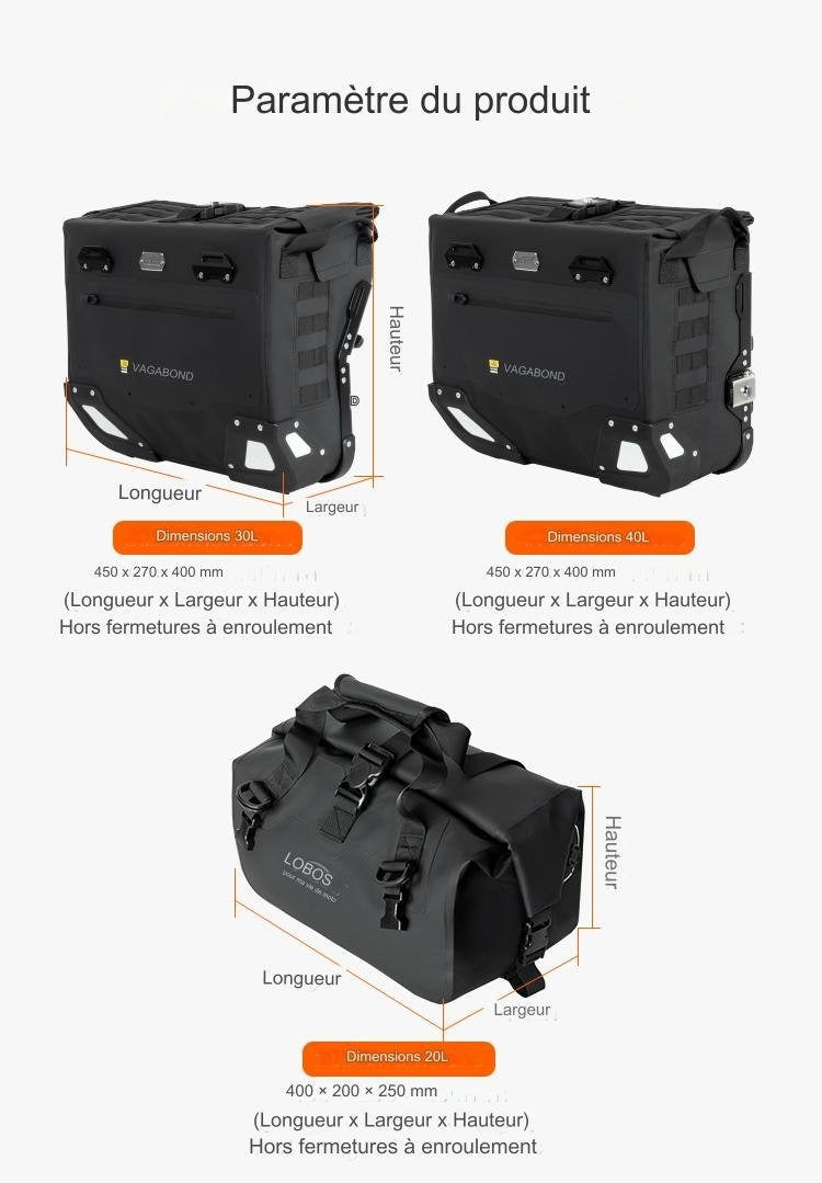 Valise Semi rigide Wanderer Loboo 30L+40L BMW R 1250 GS (2019- )