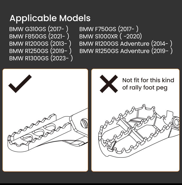 ÉLARGISSEURS DE REPOSE-PIEDS LOBOO BMW R1300GS / R1250GS / F750GS