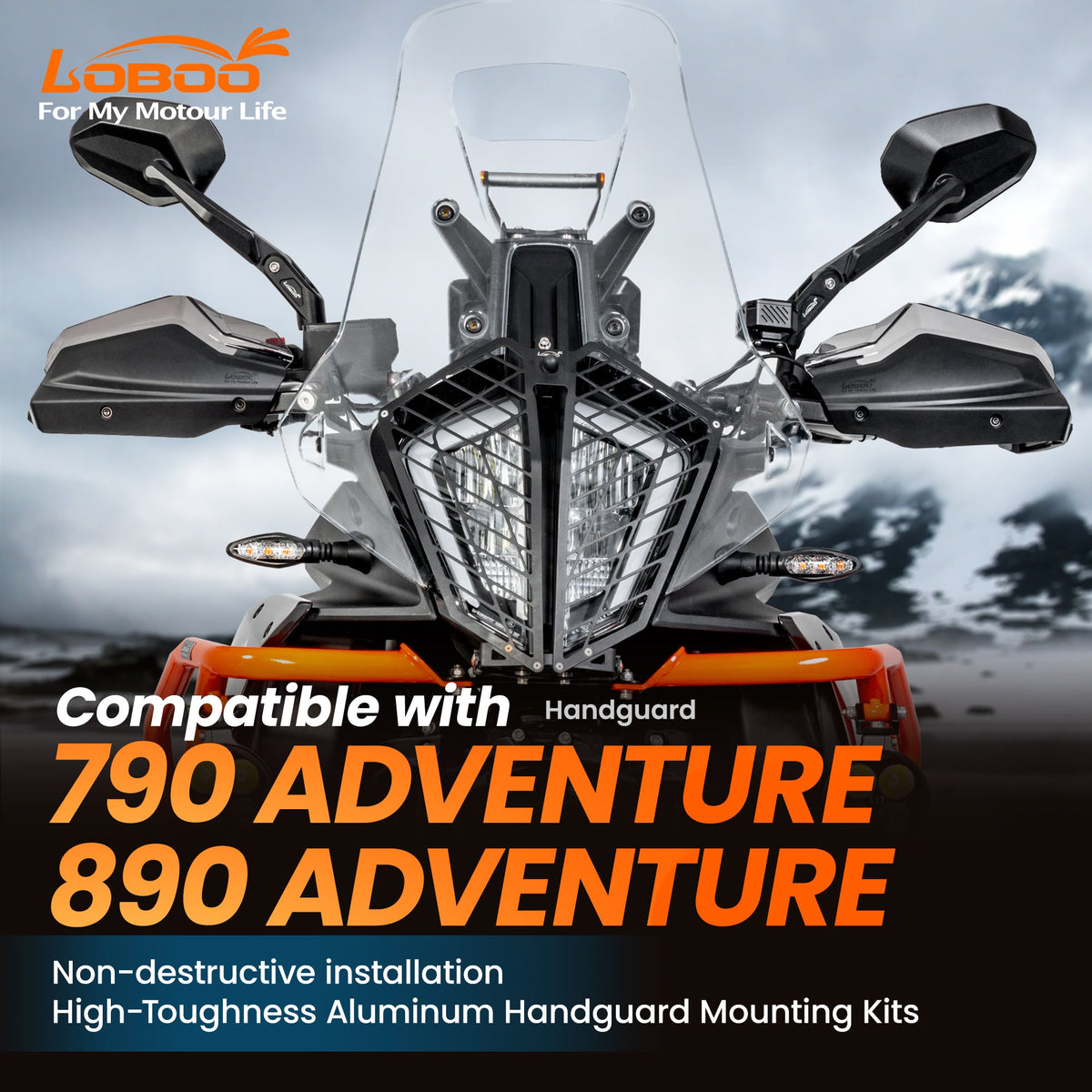 PROTÈGE-MAINS LOBOO KTM 790 / 890 ADVENTURE & HUSQVARNA NORDEN 901