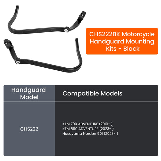 Kit de montage protège-mains LOBOO CHS222 noir