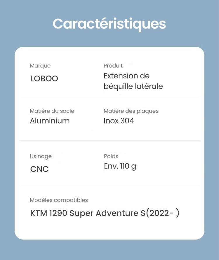EXTENSION DE BÉQUILLE LOBOO KTM 1290 SUPER ADVENTURE S (2022- )