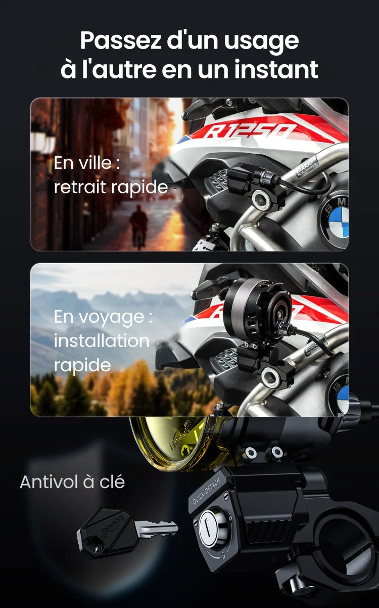SUPPORT DE FEUX ADDITIONNELS À DÉTACHEMENT RAPIDE LOBOO Q7S / Q7SD / Q7SP